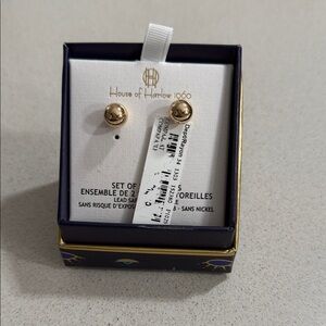 House of Harlow 1960 Gold Button Earrings